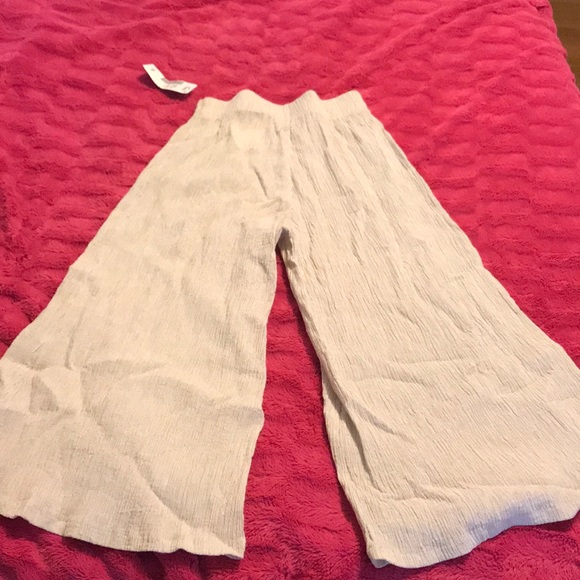 Women’s Tan Linen Flare Capri Pants INARI - Picture 1 of 1